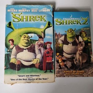 Set of 2 VHS Tapes Shrek and Shrek 2